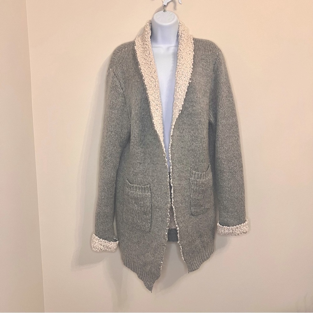 Sherpa Grey Knit Cardigan